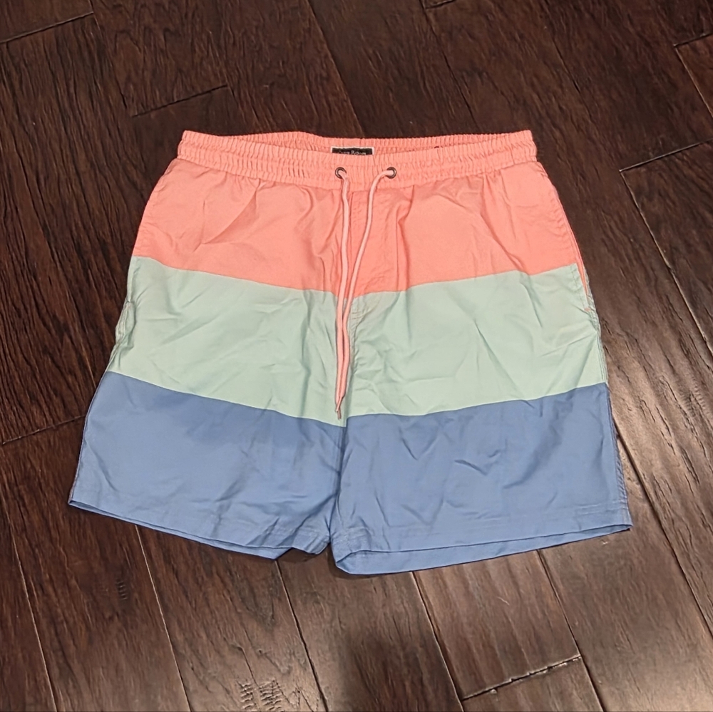 Club Room Mens Quick Dry Performance Swim Trunks - Color Block -  Medium - Picture 2 of 5